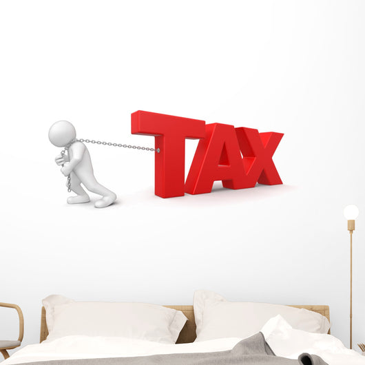 Man and Tax Clipping Wall Decal