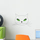 White Cat Face with Wall Decal