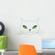 White Cat Face with Wall Decal