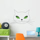 White Cat Face with Wall Decal
