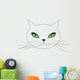 White Cat Face with Wall Decal