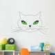 White Cat Face with Wall Decal