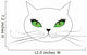 White Cat Face with Wall Decal