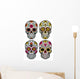Sugar Skull Wall Decal Sticker Set Wall Decal