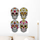 Sugar Skull Wall Decal Sticker Set Wall Decal