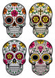 Sugar Skull Wall Decal Sticker Set Wall Decal