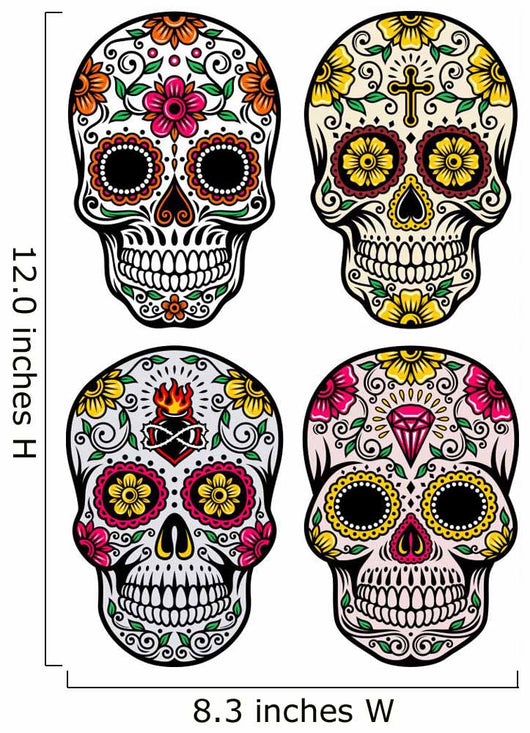 Sugar Skull Wall Decal Sticker Set Wall Decal