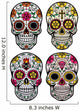 Sugar Skull Wall Decal Sticker Set Wall Decal