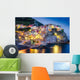 Scenic Night Colorful Village Wall Decal