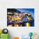 Scenic Night Colorful Village Wall Decal