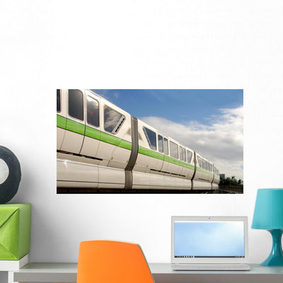 Fast Bullet Train Wall Decal shown on a wall