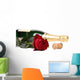 Red Rose and Bottle Wall Decal