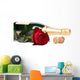 Red Rose and Bottle Wall Decal