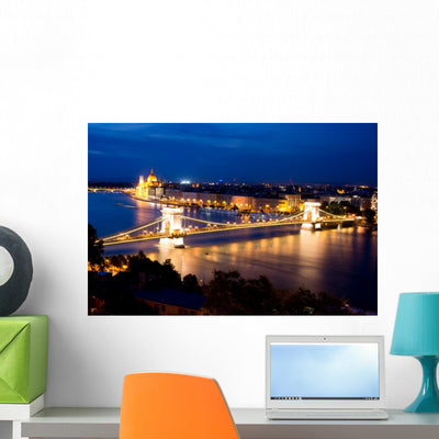 Szechenyi Chain Bridge Szechenyi Wall Decal shown on a wall