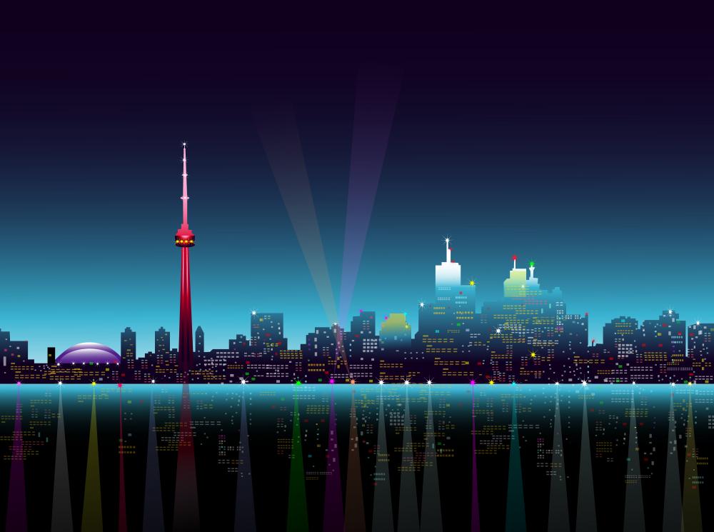 Toronto Night-vector Illustration Wall Decal - WallMonkeys.com ...