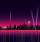 Toronto Night Vector Illustration Wall Decal