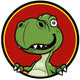 Vector Illustration Cartoon Dinosaur Wall Decal Design 1