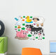 Cartoon Farm Animals and Plants Wall Decal Sticker Set