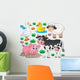 Cartoon Farm Animals and Plants Wall Decal Sticker Set