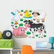 Cartoon Farm Animals and Plants Wall Decal Sticker Set