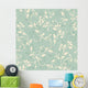Seamless Floral Pattern Green Wall Decal