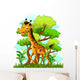 Giraffe Cartoon Forest Wall Decal