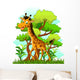 Giraffe Cartoon Forest Wall Decal