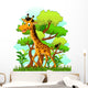Giraffe Cartoon Forest Wall Decal