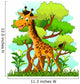 Giraffe Cartoon Forest Wall Decal