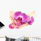 Hands with Pink Orchid Wall Decal