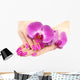 Hands with Pink Orchid Wall Decal