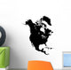 Black North America Map Wall Decal