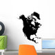 Black North America Map Wall Decal