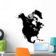 Black North America Map Wall Decal