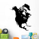 Black North America Map Wall Decal