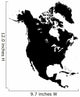 Black North America Map Wall Decal