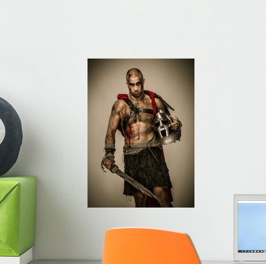 Wounded Gladiator with Sword Wall Decal