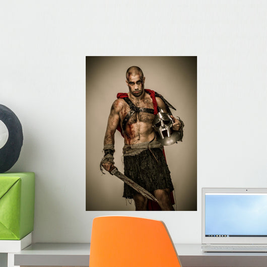 Wounded Gladiator with Sword Wall Decal