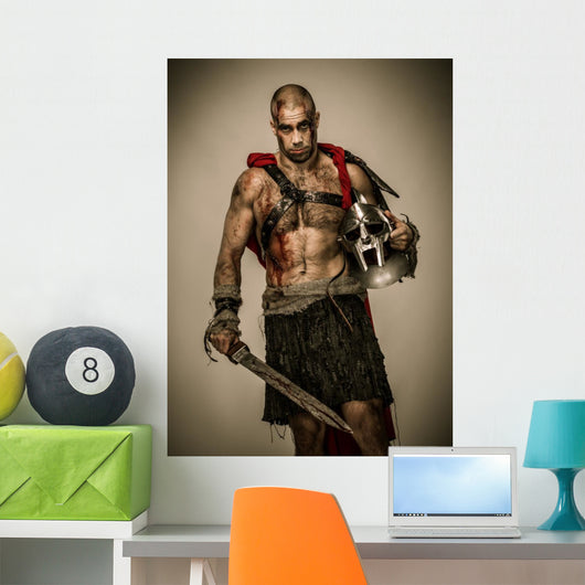 Wounded Gladiator with Sword Wall Decal