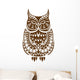 Brown Owl with Decorative Wall Decal