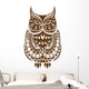 Brown Owl with Decorative Wall Decal