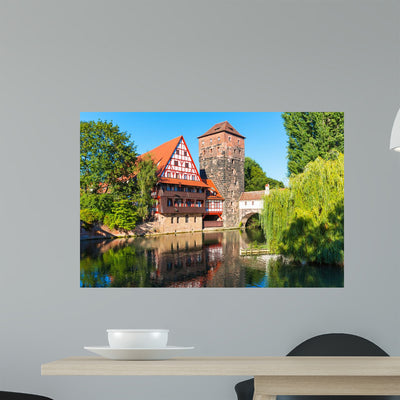 Old Town Nuremberg Germany Wall Decal shown on a wall