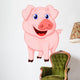 Cute Pig Cartoon Wall Decal Design 1