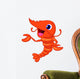 Cute Shrimp Cartoon Presenting Wall Decal
