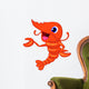 Cute Shrimp Cartoon Presenting Wall Decal