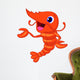 Cute Shrimp Cartoon Presenting Wall Decal
