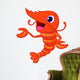 Cute Shrimp Cartoon Presenting Wall Decal