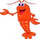 Cute Lobster Cartoon Presenting Wall Decal