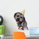 Dog Wearing Birthday Hat Wall Decal