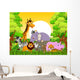 Cute Animal Wildlife with Wall Decal